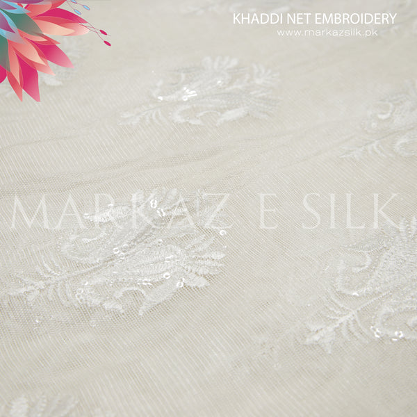 Khaddi net Embroidery - MS 660 (Price is in per Yard)