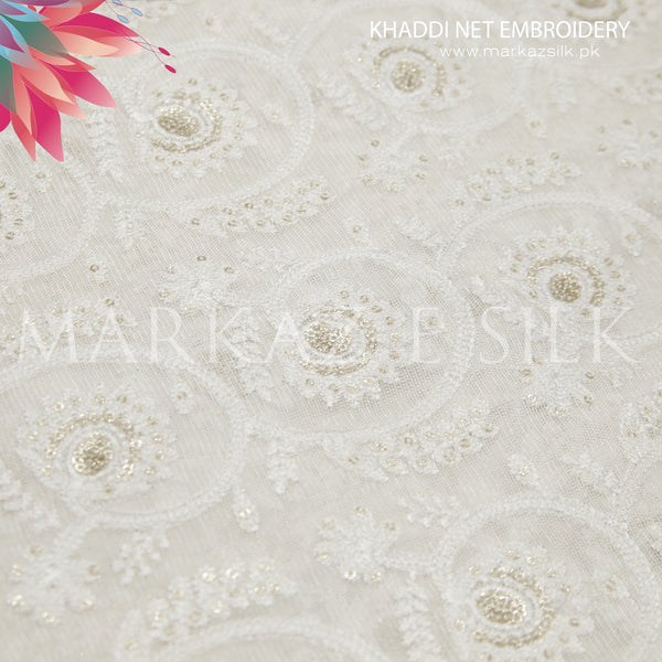 Khaddi net Embroidery - MS 661 (Price is in per Yard)