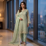 Cotton Net Embroidery Suit MS-829 – Elegant 2-Piece Suit | Markaz Silk