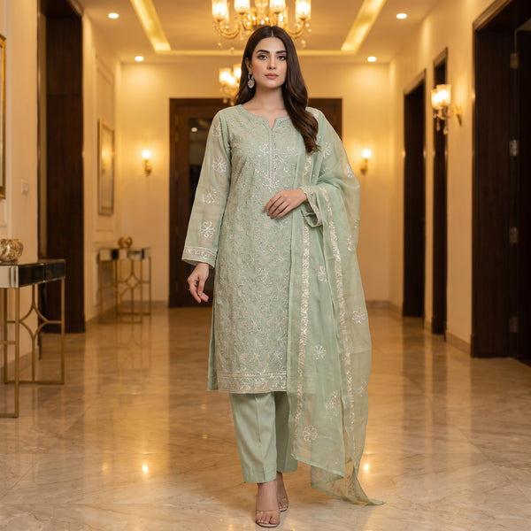 Cotton Net Embroidery Suit MS-829 – Elegant 2-Piece Suit | Markaz Silk