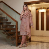 Net Zari Embroidery Suit MS 830 | Elegant 2-Piece Pakistani Suit | Markaz Silk