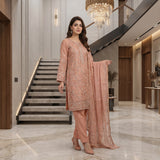 Net Zari Embroidery Suit MS 830 | Elegant 2-Piece Pakistani Suit | Markaz Silk