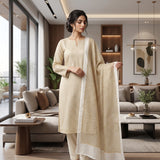 China Crinkle Embroidery MS-834 | Premium Embroidered Fabric Per Yard | Markaz Silk
