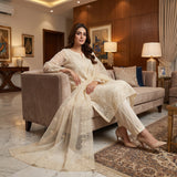 Khaddi Net Embroidery Suit MS 836 – Elegant Embroidered Suit | Markaz Silk