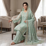 Organza Embroidery Suit MS 837 – Elegant Pakistani Ethnic Wear | Markaz Silk