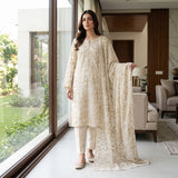 China Dull Crinkle Embroidery MS-839 | Premium Embroidered Fabric Per Yard | Markaz Silk