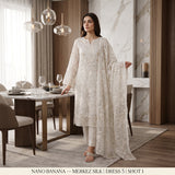 PK Crinkle Embroidery MS-844 – White & Gold Sequin Work Fabric Per Yard | Markaz Silk