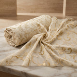 China Crinkle Embroidery MS-847 | Premium Embroidered Fabric Per Yard | Markaz Silk