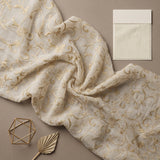China Crinkle Embroidery MS-847 | Premium Embroidered Fabric Per Yard | Markaz Silk