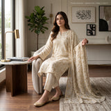China Crinkle Embroidery MS-847 | Premium Embroidered Fabric Per Yard | Markaz Silk