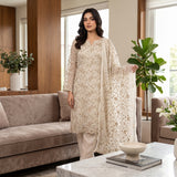 China Crinkle Embroidery MS-847 | Premium Embroidered Fabric Per Yard | Markaz Silk