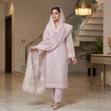 Khaddi Net Embroidery Suit MS 848 – Elegant Embroidered Suit | Markaz Silk