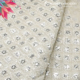 Organza Embroidery MS-737 | Premium Sequined Organza Fabric - Markaz Silk - Price Per Yard