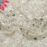 Organza Embroidery MS-737 | Premium Sequined Organza Fabric - Markaz Silk - Price Per Yard