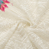 Organza Embroidery MS-738 – Premium Sequin Organza Fabric | Markaz Silk - Price Per Yard