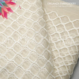 Embroidered Organza Fabric MS 739 – Premium Organza for Dresses | Markaz Silk - Price Per Yard