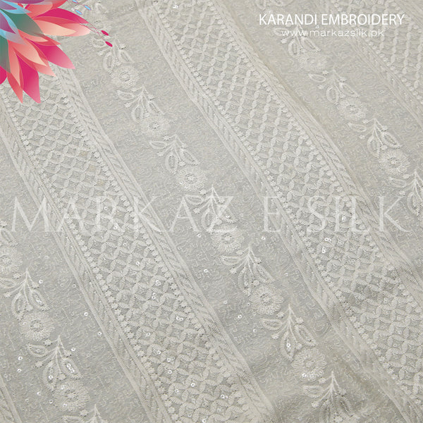 Karandi Embroidery - MS 746 - (Price Per Yard)