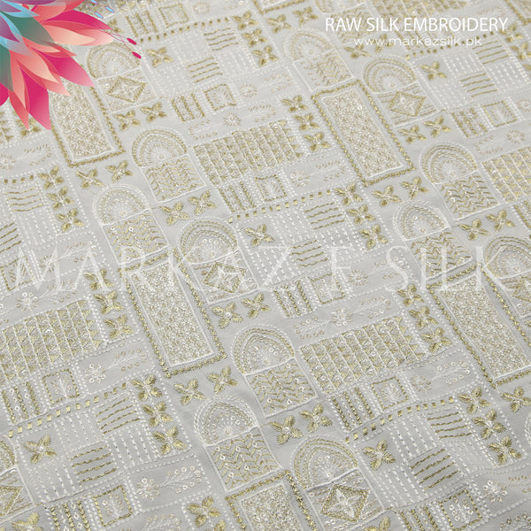 Raw Silk Embroidery - MS 748 - (Price Per Yard)