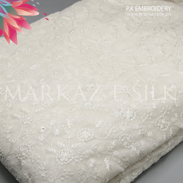 PK Embroidery MS-795 | Premium Crinkle Embroidered Fabric Per Yard | Markaz Silk