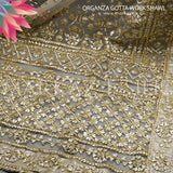 Organza Gotta Work Shawl MS-783 | Luxury Organza Shawl | Markaz Silk
