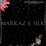 Velvet Handmade Shawl MS-782 | Luxury Handwork Velvet Shawl | Markaz Silk