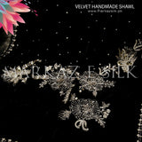 Velvet Handmade Shawl MS-782 | Luxury Handwork Velvet Shawl | Markaz Silk