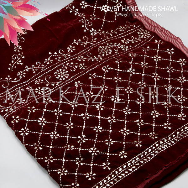 Velvet Handmade Shawl - MS 754 | Markaz Silk