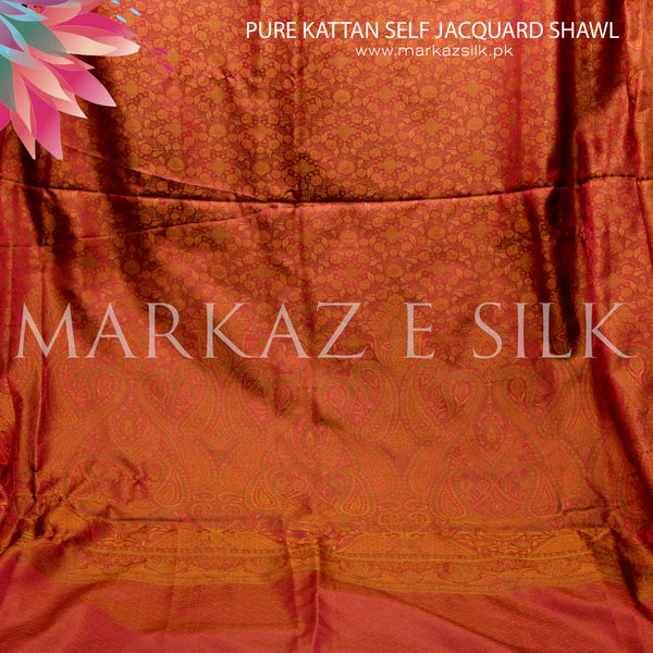 Pure Kattan Self Jacquard Shawl MS 827 | Markaz Silk