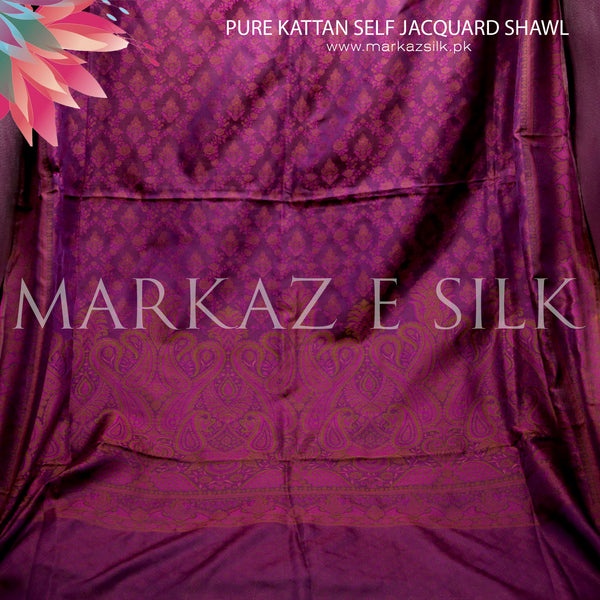 Pure Kattan Self Jacquard Shawl MS 825 | Markaz Silk