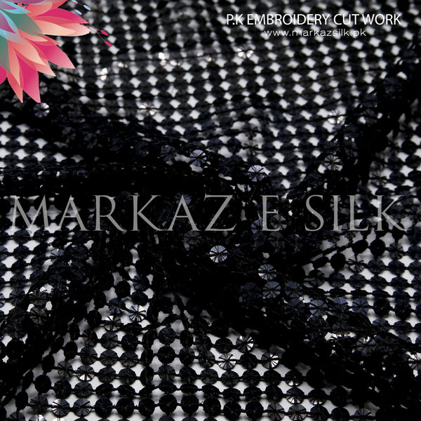 P.K Embroidery Cut Work MS-821 | Bamber Fabric Per Yard | Markaz Silk