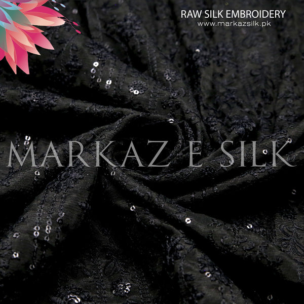 Raw Silk Embroidery MS-822 | Pure Silk Fabric Per Yard | Markaz Silk