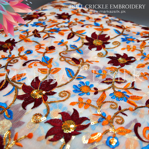 Dull Crinkle Embroidery MS - 89 (Price Per Yard)