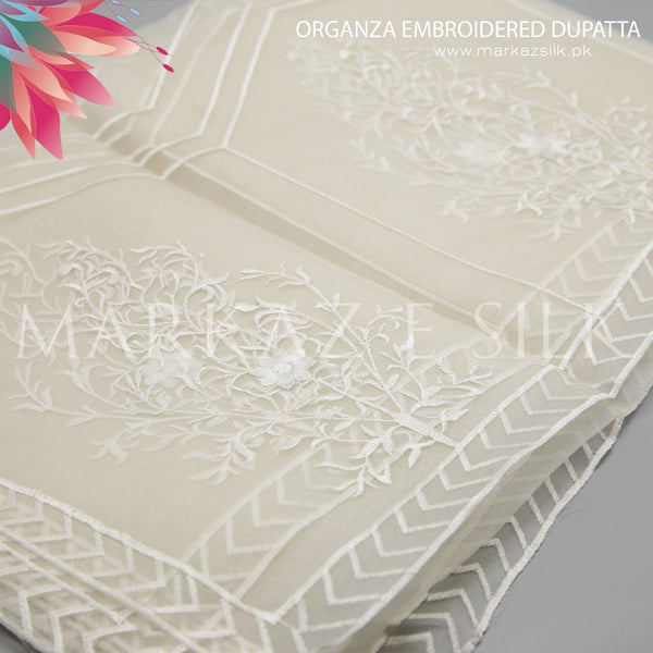 Organza Embroidery Dupatta - MS 689