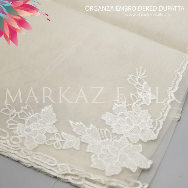 Organza Embroidery Dupatta - MS 690