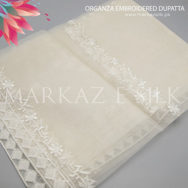 Organza Embroidery Dupatta - MS 692