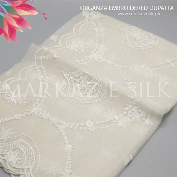 Organza Embroidery Dupatta - MS 695