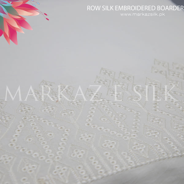 Raw Silk Embroidered Border MS 257 (Price per yard)