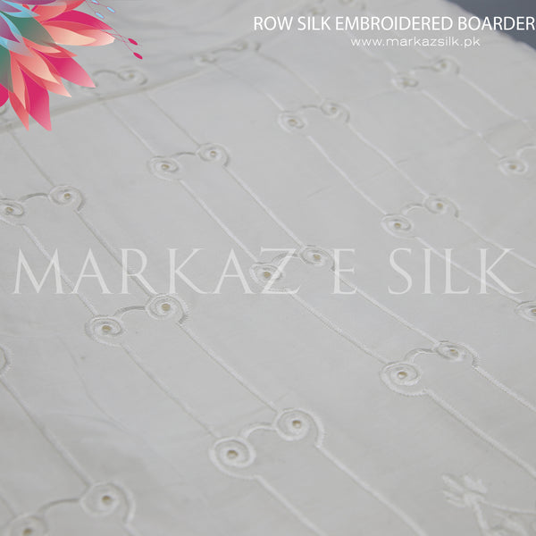 Raw Silk Embroidered Border MS 258 (Price per yard)