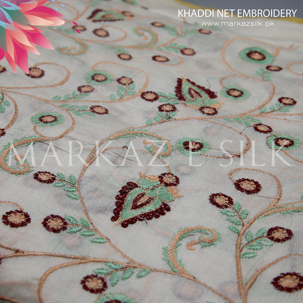 Khaddi Net Embroidery MS 332 (Price per yard)