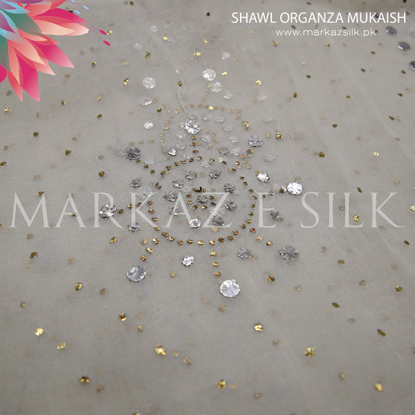 Organza Mukaish Shawl MS 440