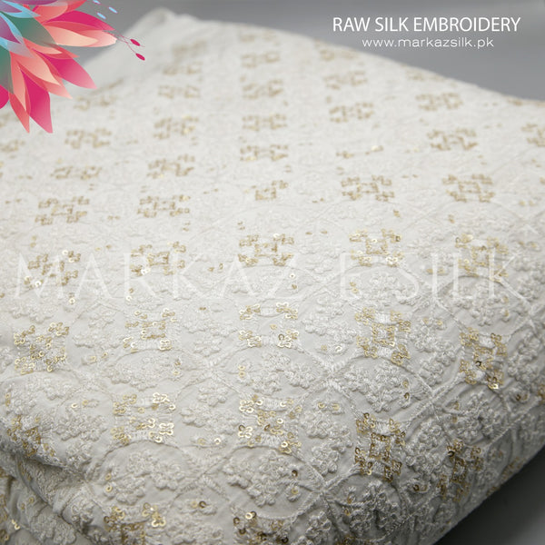 Raw Silk Embroidery - MS 670 (Price is in per yard)