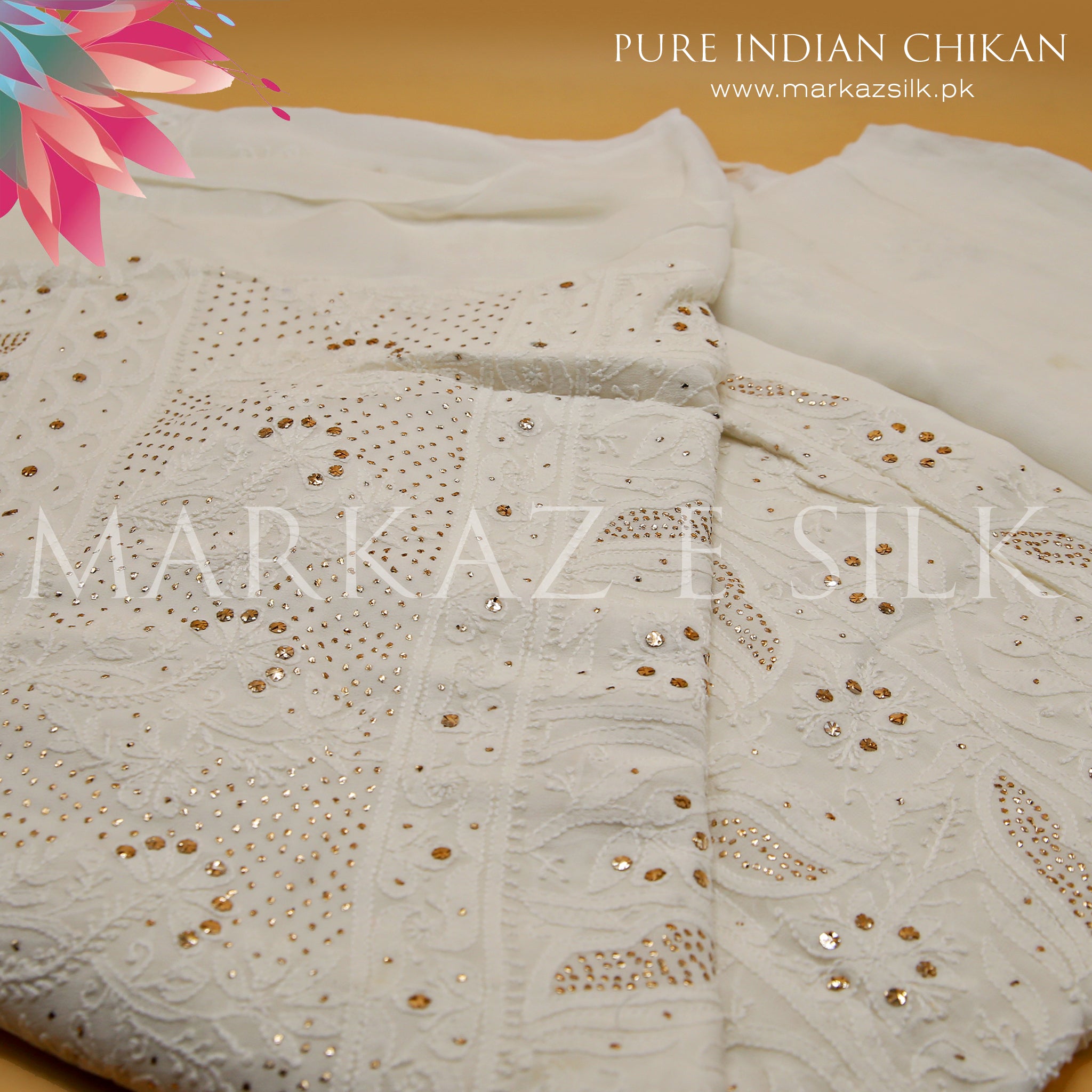 Chicken Kari Pattern Roya Indian Chicken Kari Suit MS-50 β Markaz e Silk
